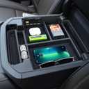 Neepiar Center Console Organizer Tray Compatible with 2021 2022 2023 2024 2025 2026 GMC YuKon Denali, Chevy Suburban/Tahoe Armrest Storage Box Interior Accessories (Fit for Power-Sliding Console ONLY)