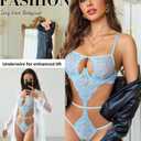 Avidlove Women Lace Teddy Underwired Lingerie Front-Opening Sexy Bodysuit (XXL)