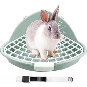 Rabbit Litter Box Bunny Corner Toilet Box Potty Trainer for Hamster Guinea Pig Ferret Rat Chinchialla Cage Pan 3.9 x 7.5 x 7.5