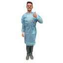 Disposable Isolation Gowns - PPE Gowns Disposable - Knee-Length, Non-Woven, Fluid-Resistant Gowns, Latex Free (10, XL-Blue)