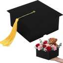 Spakon 1 Pcs 2026 Graduation Cap Gift Box Graduation Party Favor Candy Card Boxes Sturdy Black Cap Grad Candy Box with Tassel Craft DIY Gift for 2026 Grad Party Favor Supply Guest (7.87 x 7.87 Inch)