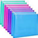 EOOUT 8pcs Plastic Envelopes, Poly Zip Envelopes, Letter Size, Expanding Plastic Envelopes with Zipper, 9.8 x 12.8 Inches, 4 Assorted Colors, for School and Office Supplies