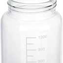 2 Pack 1000 mL Wide Mouth Graduated Round Borosilicate Reagent Media/Storage Lab Glass Bottle With GL70 Blue Polypropylene Screw Cap