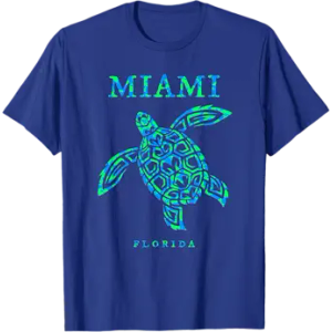 Miami Florida Sea Turtle Boys Girls Kids Vacation Souvenir T-Shirt