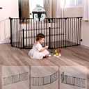 Babelio Baby Gate Extra Wide, Auto Close Dog Gate Pet Gate for House Stairs Doorways Fireplace (Black, 104" Wide Gate - 5 Panels)