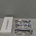 3 Pack Blue light Blocking Reading Glasses for Men, Stylish Metal Frame Readers