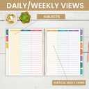 bloom daily planners New Undated Academic Year Teacher Planner & Calendar - 7 Period Lesson Plan Organizer Book with New Frosted Cover (9" x 11") - Learn with Joy