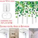 St Patricks Day Shower Curtain 72"x72" Happy Saint Patricks Day Irish Bath Curtains Lucky Shamrock Pattern Home Bathroom Decorations Green Shower Curtains with 12 Hooks