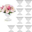 Sziqiqi White Flower Arrangements Pot Vase for Wedding Centerpieces Tables - 10 Pcs Small Metal Flower Planter Urn Vase Pot for Weddings Party Birthday Ceremony