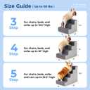 ZOMISIA Dog Steps for Couch - Pet Stairs for Small Dogs and Cats, Dog Steps with Non-Slip Bottom Grey 3 Steps, Grey
