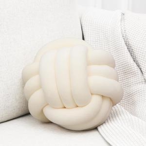 Petrella Knot Pillows Ball Round Throw Pillows Home Decor Cushion Decorative Aesthetic Throw PillowsWhite 8inch