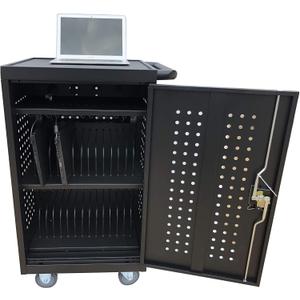 30-Bay Mobile School Charging Cart Station for Chromebook, Tablet and Laptop Computer with Power Strip Included, Assembly Required 1001 Black