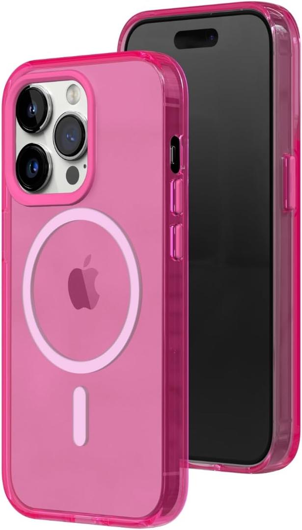 RhinoShield JellyTint Transparent Protective Case Compatible with MagSafe for [iPhone 14 Pro] | Superior Magnetic Force, Exceeds Military Drop Standards, Scratch Resistant, Shockproof - Fancy Pink
