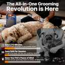 buenkee Dog Grooming Kit with Vacuum, 15000Pa Pet Hair Clipper and Shedding Brush, 50dB Low Noise, 2L Capacity, White