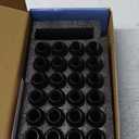 Set of 24, 14mmx1.5 7 Spline Wheel Lug Nuts Tuercas para Llantas De Carros for 6 Lug Aftermaket, Conical Bulge Seat, Closed End W/ 1 Socket Key, Black