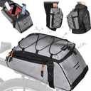 Lixada 10L Reflective Bicycle Rear Rack Bag 4-in-1 Waterproof Bike Saddle Bag Bike Rear Rack Pouch with Shoulder Strap Cycling Bicycle Saddle Panniers Lightweight Compact for Traveling Commuting (Silver)