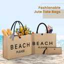 Trifabricy Beach Bag for Women, Woven Straw Beach Tote Bag Waterproof, Weaving Swim Gym Shopping Travel Bags with Button