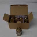 LLQ 8Pcs Mini Lantern with LED Tealight, Vintage Brown Lanterns Decorative, Hanging Candle Lanterns for Ramadan Christmas Wedding Table Centerpiece Indian Diwali Decor, Garden Fairy Party Decorations (Bronze)