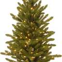 National Tree Company 4 ft Pre-Lit Kensington Mini Artificial Christmas Tree, 150 Clear Lights, 284 Tips, Burlap Base, Green