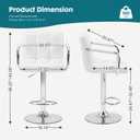 OLIXIS Swivel Bar Stools Set of 2, PU Leather Counter Height Stool with Arm, 2pc