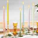 10 Inch Cream Spiral Taper Candles for Home Decoration, 12 Pack Candy-Color Candlesticks for Dinner Party Wedding Holiday