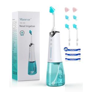 Nasal Irrigation System, Cordless Nasal Rinse Machine for Sinus Relief & Nasal Care, Electric Neti Pot with 6 Tips and 40 Salt Packs Nasal Irrigation Sinus Rinse System Kit for Adult & Kid