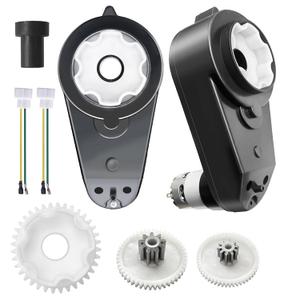 2Pack 1.9cm/0.74in 24V RS555 40000RPM Fast Drive Motor Gearbox for Power Wheels Motor Upgrade,1.6cm/0.61in High Speed Steel Gears Motor Gearbox for Kid's Ride on Toys Car Replacement Parts,18V 20V