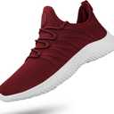 Feethit Mens Slip On Running Shoes Breathable Lightweight Comfortable Fashion Non Slip Sneakers for Men Burgundy Size 11