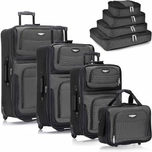 Travel Select Amsterdam Expandable Rolling Upright Luggage, Gray, 2-Piece Set