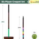 SpexDarxs 28 Six Player Croquet Set, Croquette Kit with Premium Wooden Mallets/Colored Balls/Wickets/Stakes/Carrying Bag, Classic Family Game for Outdoor Backyard Lawn