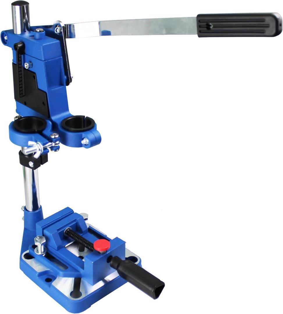 TEXALAN(R) Drill Press Rotary Tool Workstation Stand with Wrench- 220-01- Mini Portable Drill Press- Tool Holder- 2 inch Depth- Ideal for Drilling Perpendicular and Angled Holes