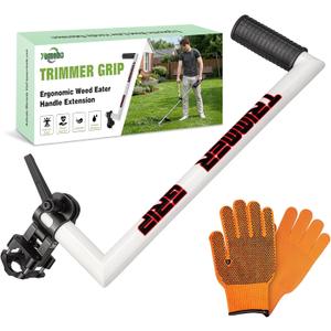Upgraded Ergonomic Trimmer Grip, String Trimmer Handle, with Trimmer Shoulder Harness, Weed Eater Handle Extension for Trimming, Weedeater Handle Grip for String Trimmer, Lawn Care 17in