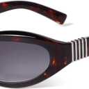 Y2K Rave Sunglasses for Women Wrap Around Oval Thick Frame Futuristic Luxury Shades UV400 Protection