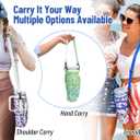 DLOCCOLD Water Bottle Carrier Bag with Phone Pocket for 40 oz Tumbler, Water Bottle Holder with Adjustable Shoulder & Handheld Strap, Carrier Sling Bag for Water Bottle Walking Camping Travelling (Garden Sketch)