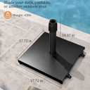 45lbs Patio Umbrella Base with Wheels - Heavy Duty Outdoor Patio Market Umbrella Stand for Deck with Rollers, Poolside, Balcony, Wind-Resistant Design, Black