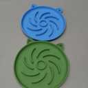 2Pcs Silicone Slow Feeder Cat Bowl,Puzzle Feeder,Interactive Toys,Slow Feeding cat Bowl Suitable for All Dry and Wet Foods,Easy to Clean Silicone Bowls (Green and Blue)