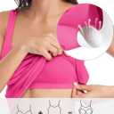 V FOR CITY Tank Top for Women with Built-in Padded Bra Adjustable Wide Strap Camisole Cotton Cami Shirts (Pink, S)