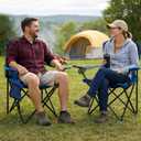 Camping Chair 2 Pack Portable Folding Chair, Supports 300lbs, Navy Blue