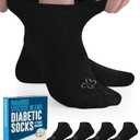 Doctor's Select Viscose Bamboo Ankle Diabetic Socks for Women and Men - 6 Pairs | Super Soft, Non Binding, Loose Wide Top L