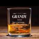 Grandy Definition Whiskey Glass - Grandy Whiskey Glass - Father's Day Gift - Whiskey Gifts For Him - Pregnancy Reveal Gift - Birthday Day Gift For Grandy - Gift For Husband, 11oz, Transparent
