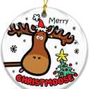 Merry Christmoose Ornament  Cute Moose Christmas Ornament, Funny Holiday Pun Ornament, Animal Gift for Kids & Adults, Farmhouse Rustic Woodland Winter Dcor, Gift for Moose Lovers