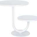2 Tier Cake Stand, Metal Cupcake Stand Dessert Display Trays of 10/8 Inch, Tall Cake Stand for Wedding, Baby Shower, Home Decor, Throw Events and Parties (White)