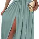 Dokotoo Womens 2025 Formal Dresses Wrap V-Neck Ruched Sexy Bridesmaid Wedding Guest Maxi Dresses, XL 