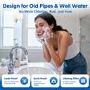 Whole House Water Filter System, 3 Stage Whole Home Water Softener System, Reduces Chlorine, Taste,Iron,Scale,Lead with Heavy Metal and Anti-Scale Filter, Includes 3 Sets Filters (2 Years use), 3/4”