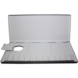 Aluminum Art Palette, 13 Wells, 9.8 x 4.3 inches, Black/White, No 413 - 1 Pcs