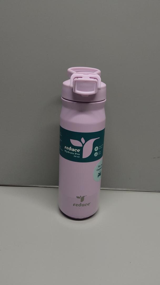 REDUCE 24 oz Hydrate Pro Stainless Steel Insulated Water Bottle - Flip Top Leak-Proof Lid, Dishwasher Safe, BPA-Free, Dual Wall Vacuum, Keeps Drinks Cold for 48 Hrs, Cup Holder Friendly