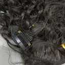 LONAI Hair Extension,9PCS 22" Curly Clip in Hair Extensions LN002 Long Soft Thick Synthetic Hairpieces for Women- Black Brown