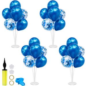 Blue Balloon Stand Centerpiece Table Decorations for Men's Birthday Father's Day Retirement Graduation Decorations Class of 2025(Blue set4)