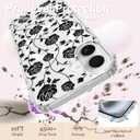 Magnetic for iPhone 16 Plus Case [Compatible with MagSafe][with Screen + Camera Protector] Clear Rose Floral Flower Pattern Design, Slim Shockproof Phone Cover for Women Girls