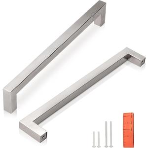 KNOBWELL 6 Pack 6-3/10" Cabinet Handles Brushed Nickel, Euro Style Stainless Steel T Bar Kitchen Cabinet Handles Dresser Drawer Pulls, 6-7/10" Overall Length KNOBWELL 6 Pack 6-3/10" Cabinet Handles Brushed Nickel, Euro Style Stainless Steel T Bar Kitchen Cabinet Handles Dresser Drawer Pulls, 6-7/10" Overall Length
